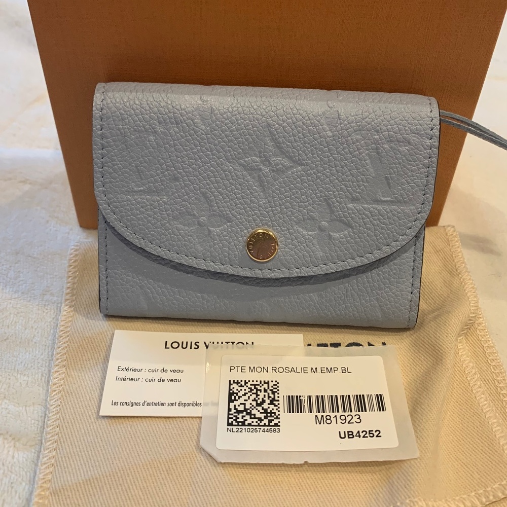 BRAND NEW BLUE CLOUD ROSALIE EMPREINTE COIN PURSE / WALLET - M81923